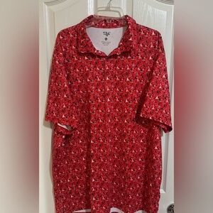 NWOT Men’s Big & Tall 1764 Golf Polo Red Sail Boats Performance Sporty. Size 2XL